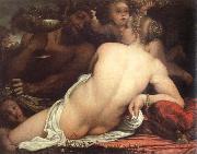 Annibale Carracci venus with a satyr and cupids oil painting on canvas